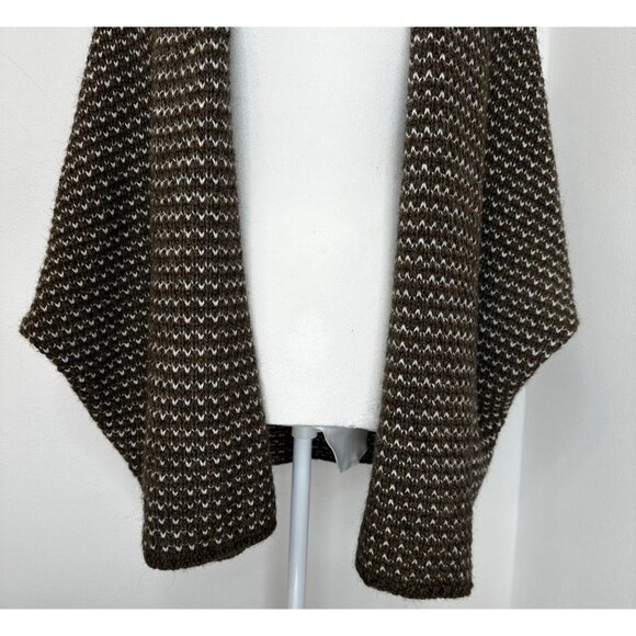 Lineamaglia Wool Alpaca Dolman Open Front Cardigan Women Size Medium Brown Italy - Picture 3 of 9